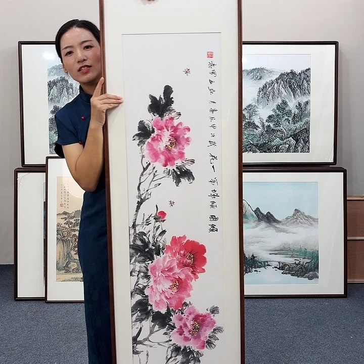 国画手绘作品花开富贵160.45