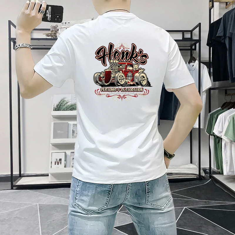 潮牌短袖t恤男夏季新款圆领ins轻奢品质印花半袖上衣休闲百搭男装