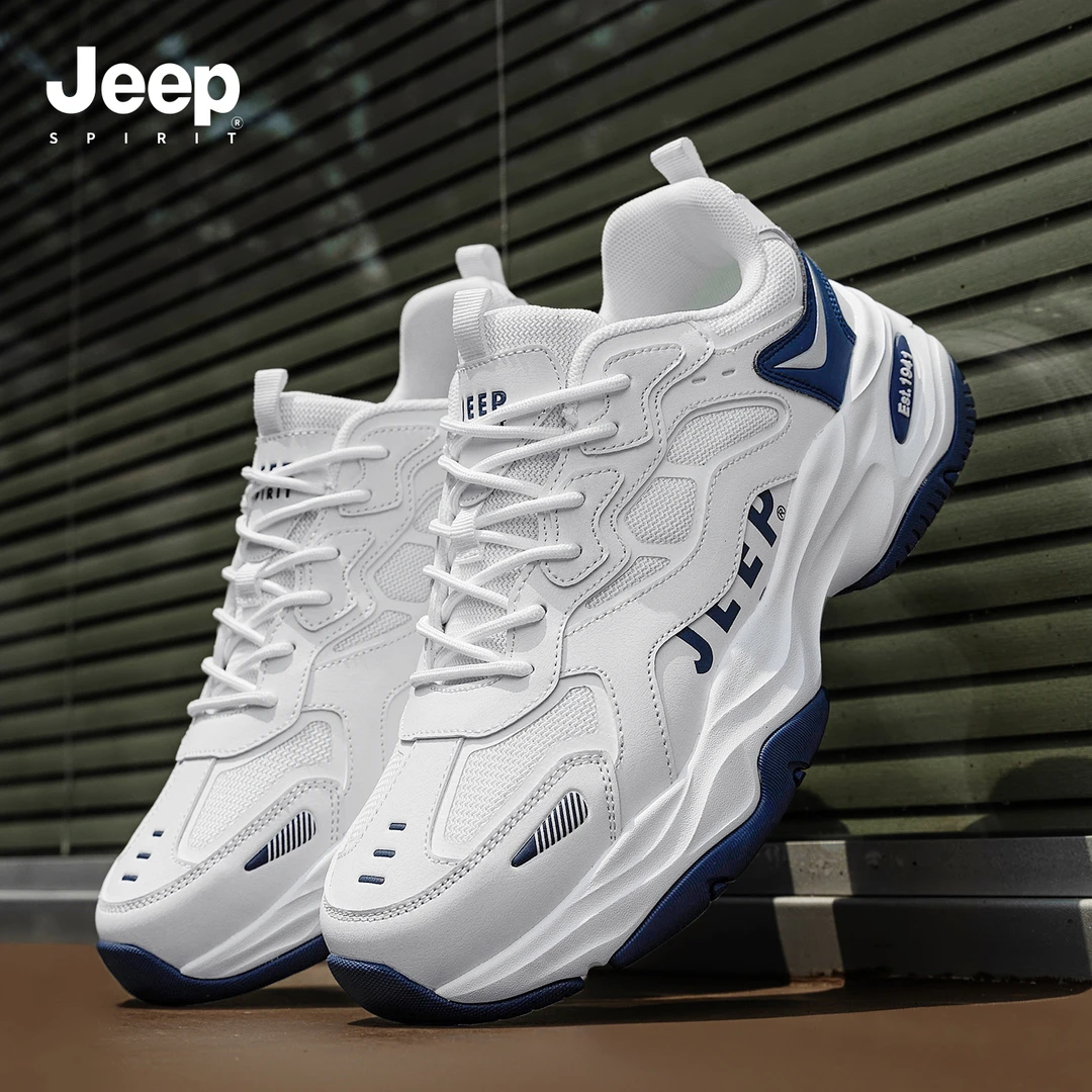 JEEPSPIRIT吉普男款潮牌痞帅鞋子透气休闲老爹鞋运动百搭男士四款