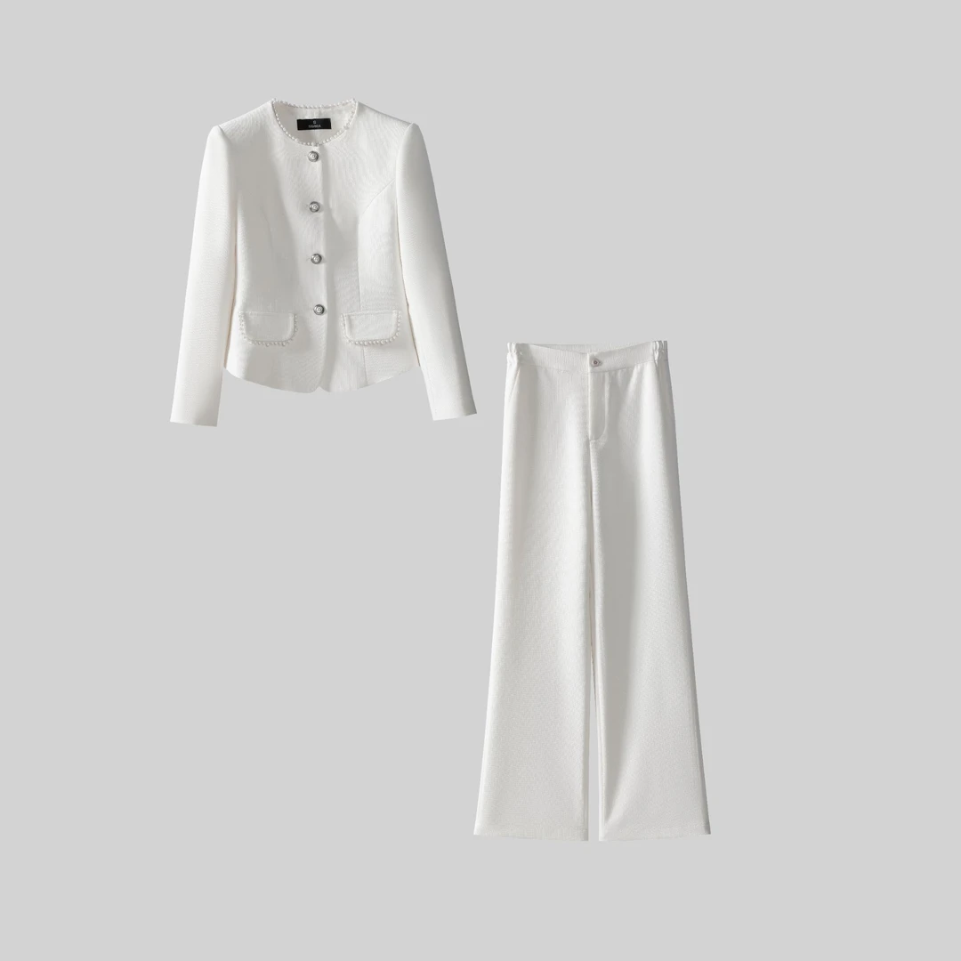 〈纪朵研〉1310极简风轻职风上衣小香风女装时尚套装复古休闲风