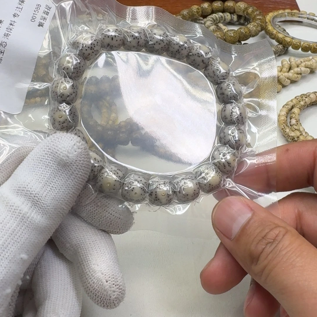 星月菩提手串29梵天灰冰月留白针尖星11左右桶单圈