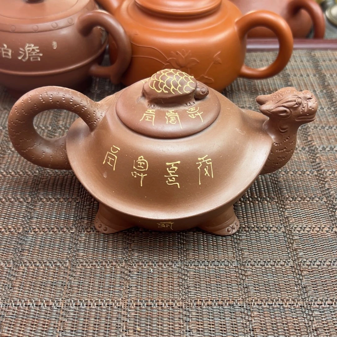 紫砂茶壶紫泥半手工280毫升容量10孔出水