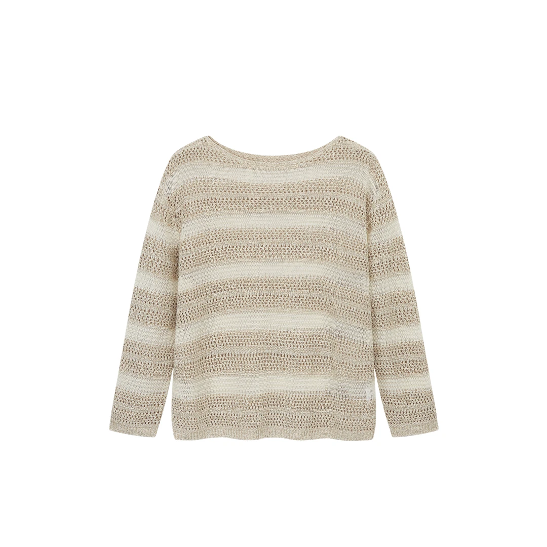 黑海  条纹镂空针织衫罩衫 YDY2563