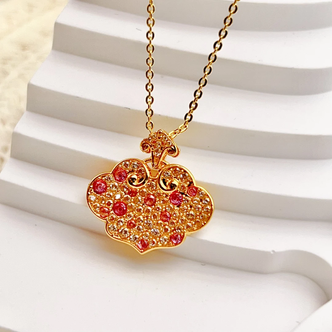 18K金AU750金祥云如意配件时尚新款【赠合金链】D872