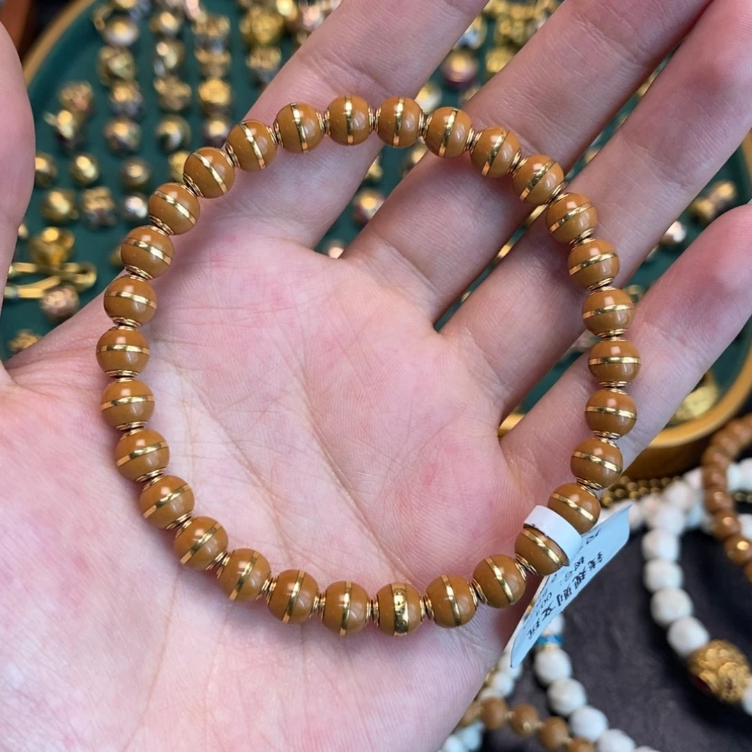 手链足金镶嵌合成（培育）蓝宝石