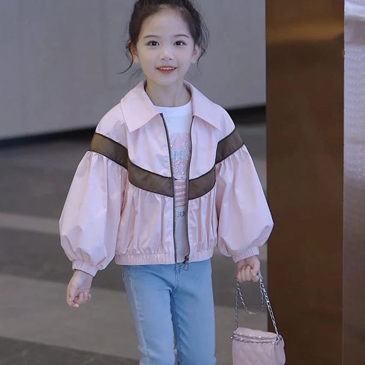 五彩春季儿童2025秋季时髦中大童夹克棒球服上衣新款洋气拉链衫