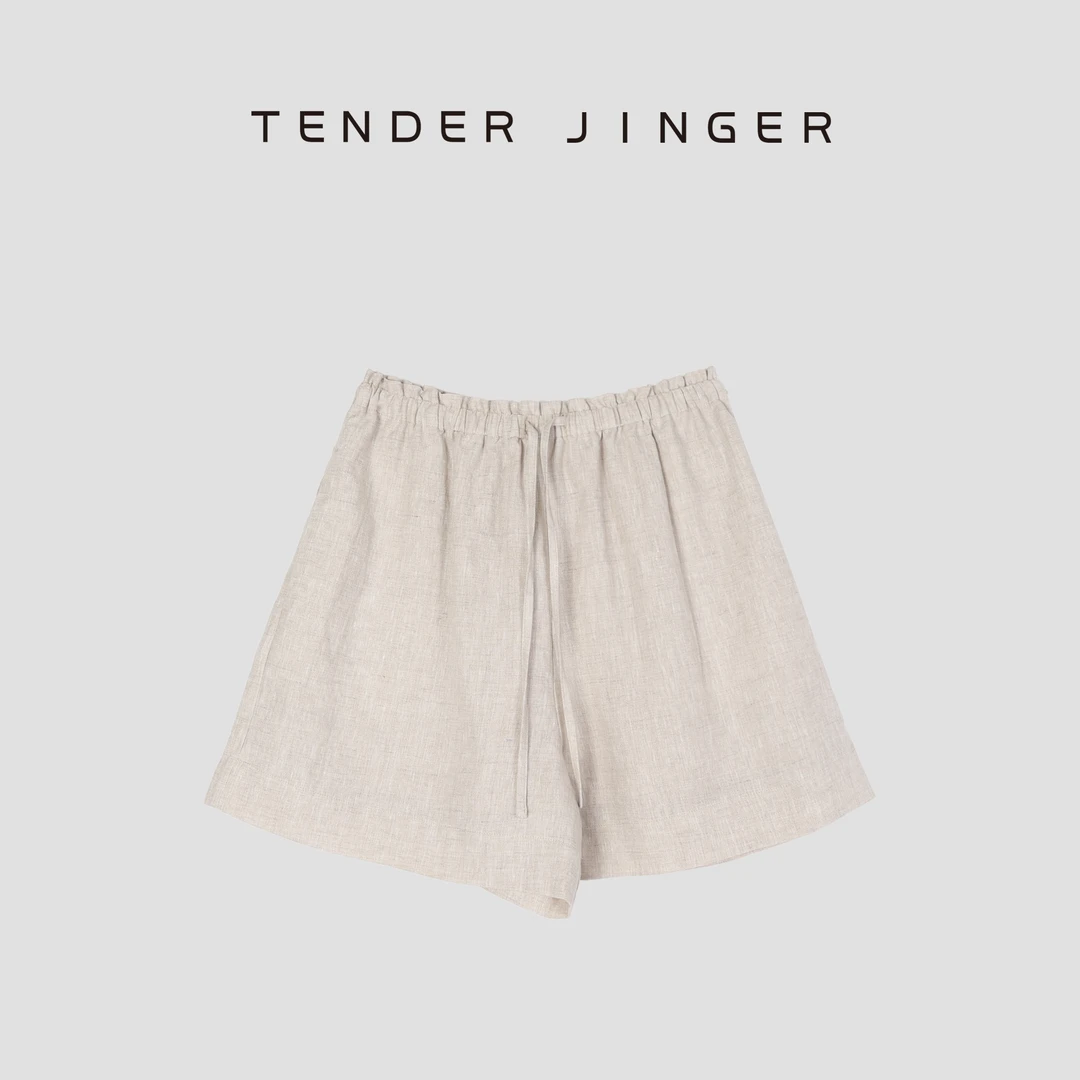 Tender Jinger【黑标】清凉感亚麻显瘦A字短裤T52SAI80826