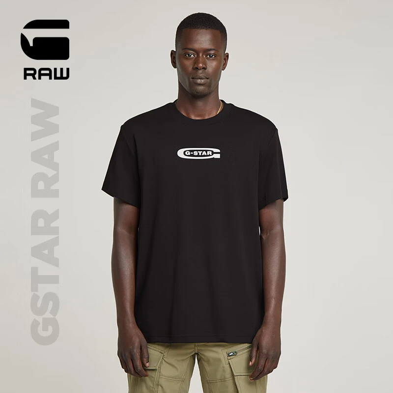 G-STAR RAW25春季新款纯色短袖潮流休闲男士舒适圆领透气T恤百搭