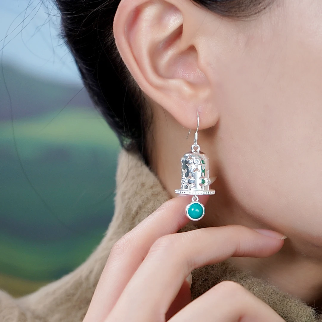 A91气质复古高级独特百搭重工小众民族风银耳针耳饰