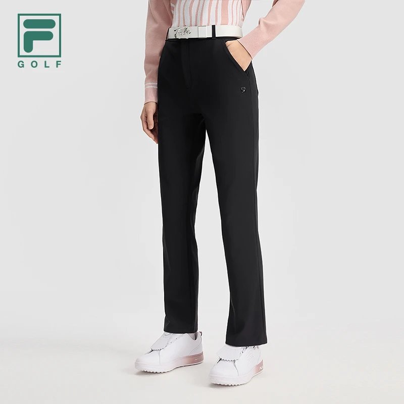 FILA斐乐女装2025春季新款运动休闲黑色百搭长裤通勤A11W515802F