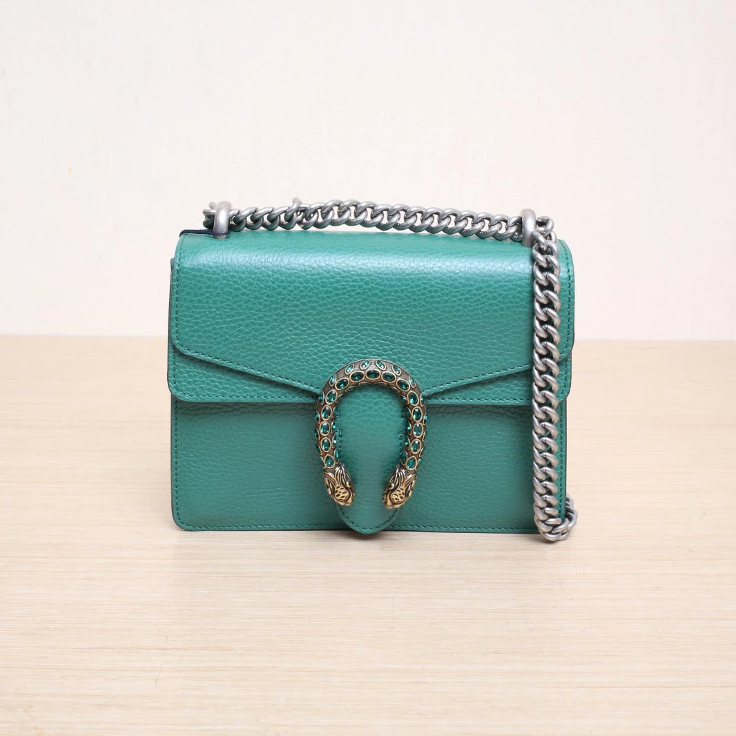 99新 GUCCI/古驰 【娇活动】酒神 Mini 20 钻扣 绿色 868385