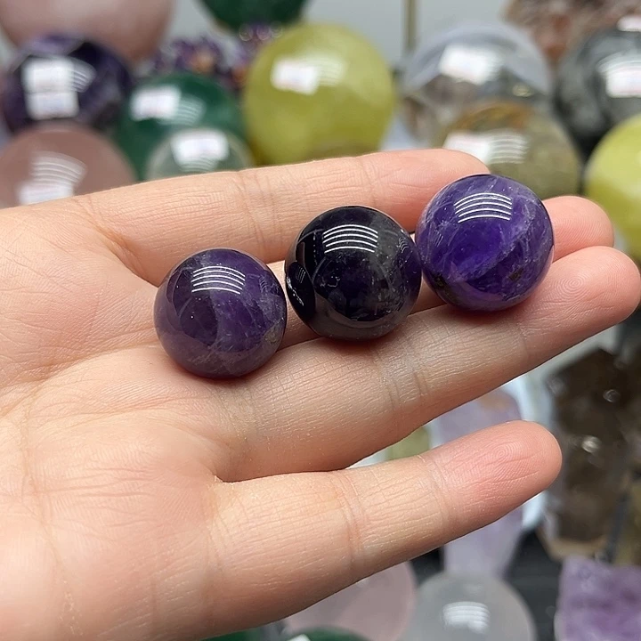 未镶嵌珠宝半成品水晶40克紫水晶小球