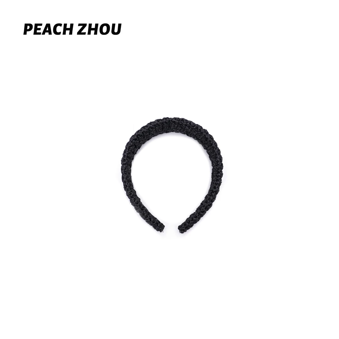 『PEACHZHOU』编织宽边发箍简约百搭高颅顶发饰
