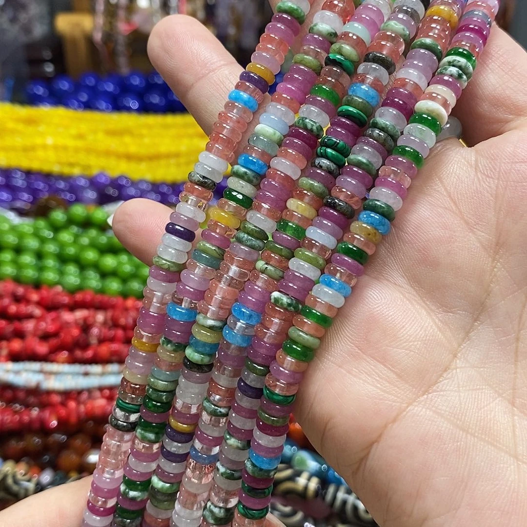 玛瑙/玉髓未镶嵌珠宝半成品多宝算盘一条卡6mm