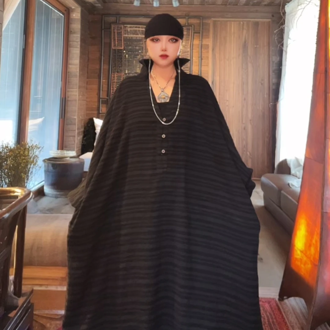 [东森家设计师]立领套头衬衣袍