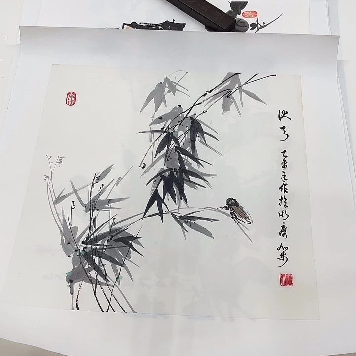 国画花鸟等图案的图案三尺斗