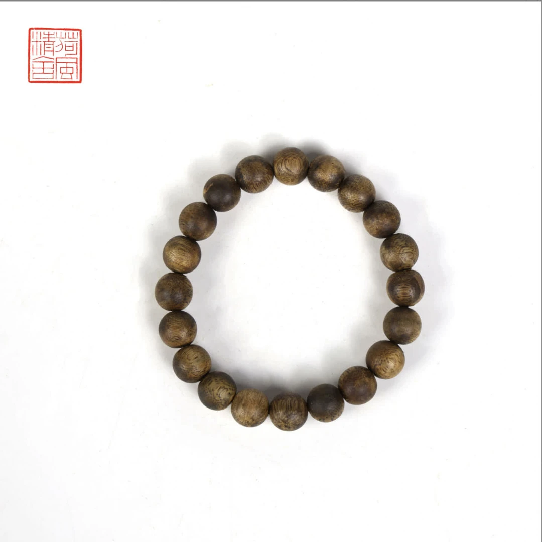 海南绿棋楠1.0圆珠单圈沉香手串-CX220