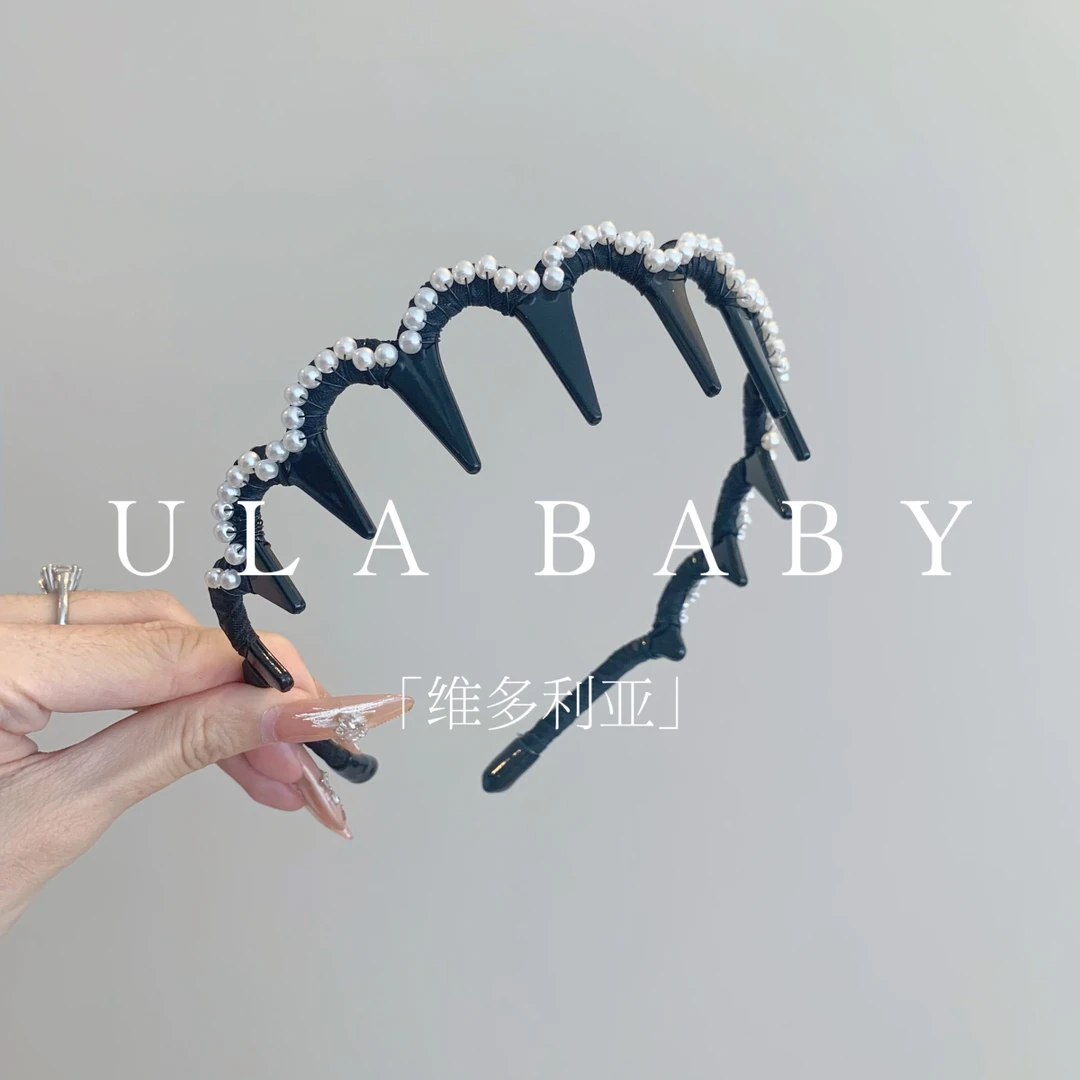 【喜儿ula】4-29-1「维多利亚」气质简约精致蓬松高颅顶波浪发箍