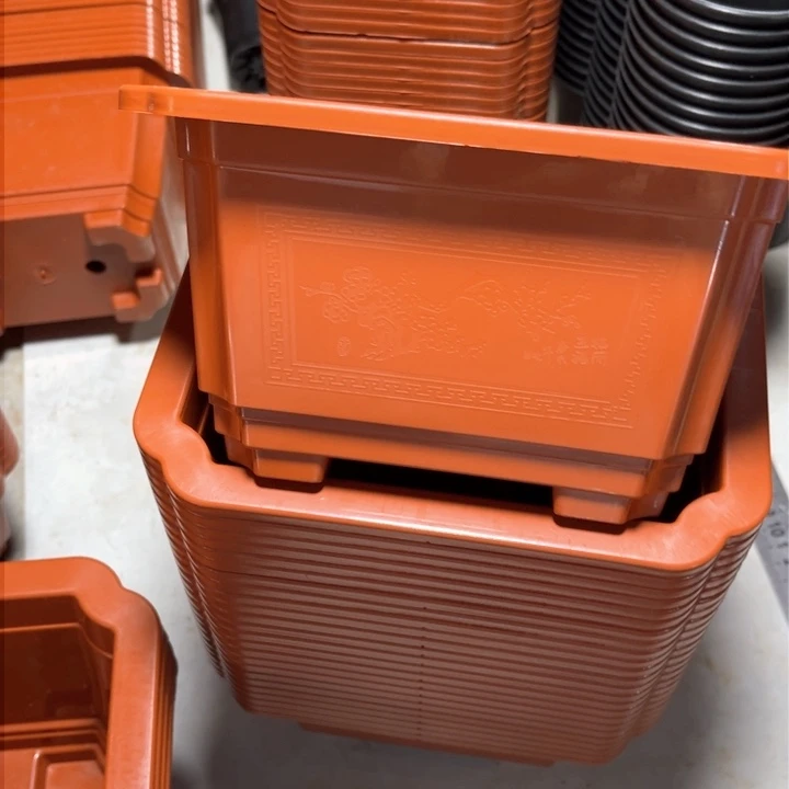 树脂红长盆口19高14一组10