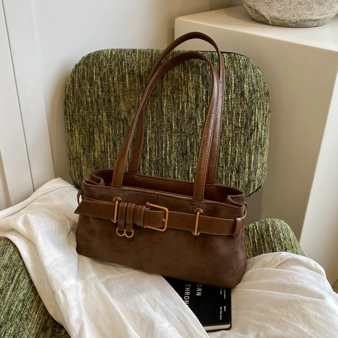 【秋日多巴胺】拼色早秋新款大容量斜跨包女通勤百搭时尚耐磨单肩包