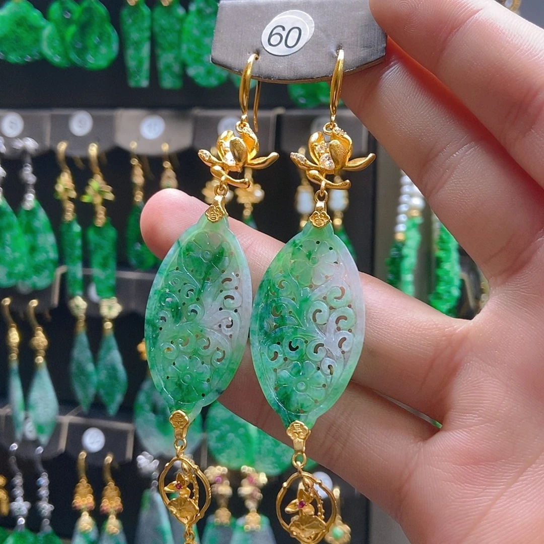 翡翠未镶嵌耳饰翡翠