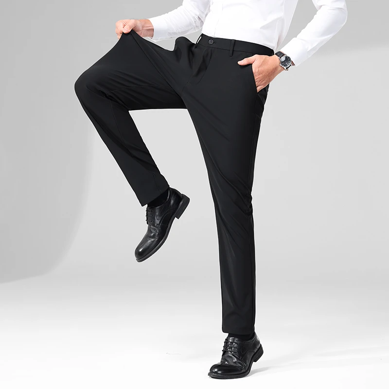 春季新款男士高档中弹力商务正装修身休闲西裤长裤子