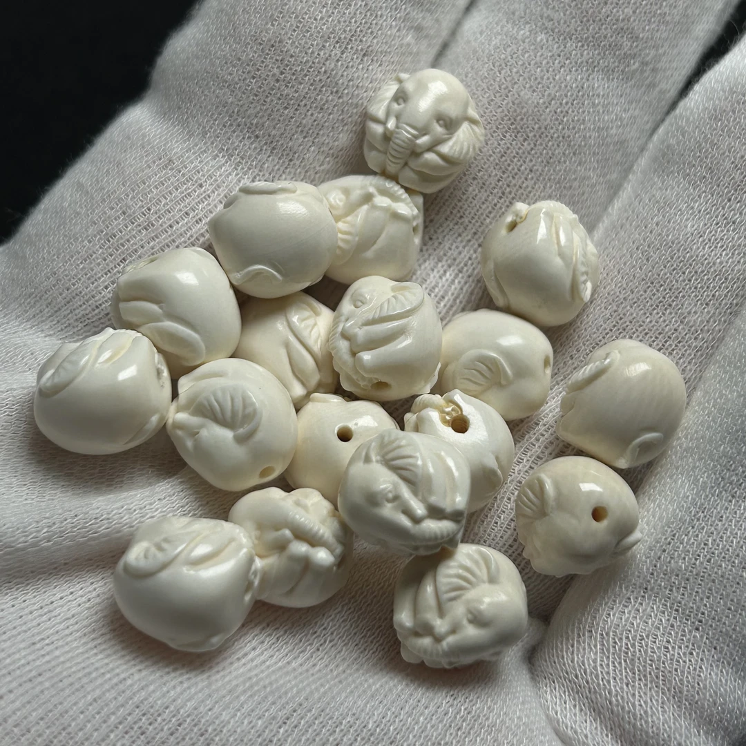 P307 只做天然猛犸象牙 小象珠 约7+mm