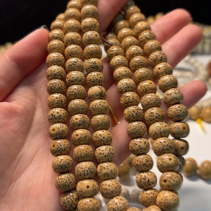 手串星月菩提10*8藏切桶珠长串陈籽土豪金