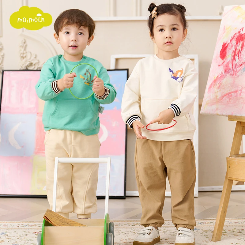 moimoln小云朵童装秋冬新款儿童圆领卫衣宝宝打底衫男童女童上衣