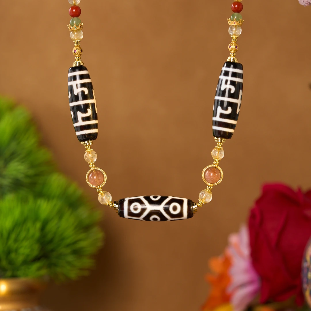 合金吊坠 （一芳）黑白三颗阵阵多宝项链 T3TAA 多样性发一