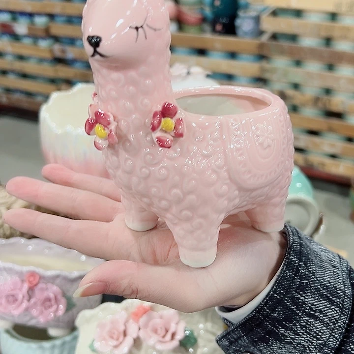 有孔.凑满10元发货多肉陶瓷花盆！