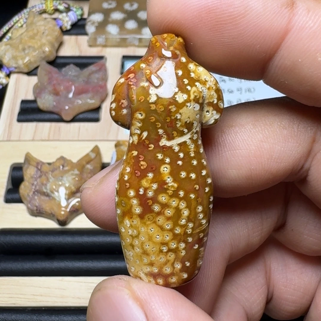 未镶嵌纯天然色有机玉石保真色硅化玉