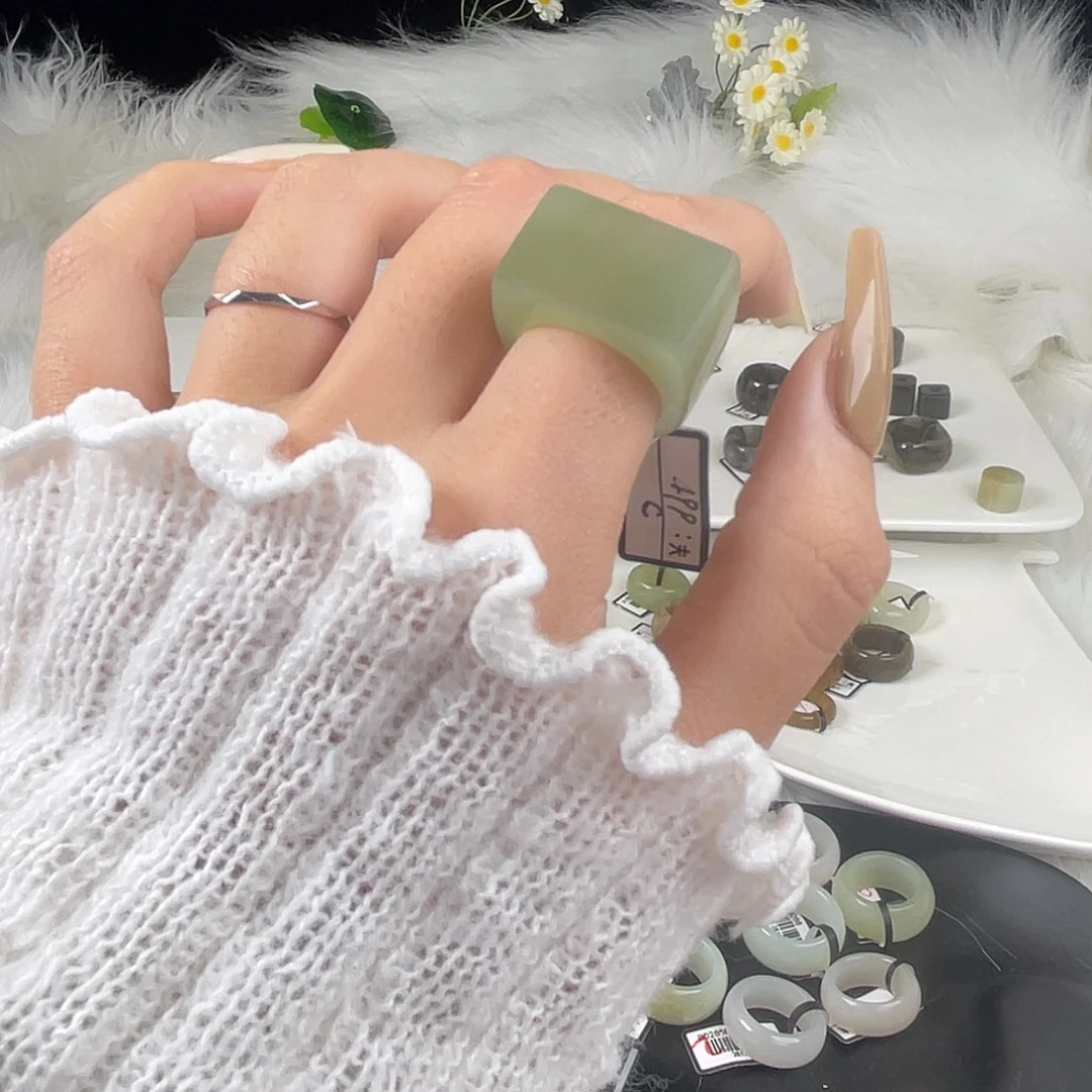 和田玉未镶嵌戒指U72晴水马鞍18.1mm