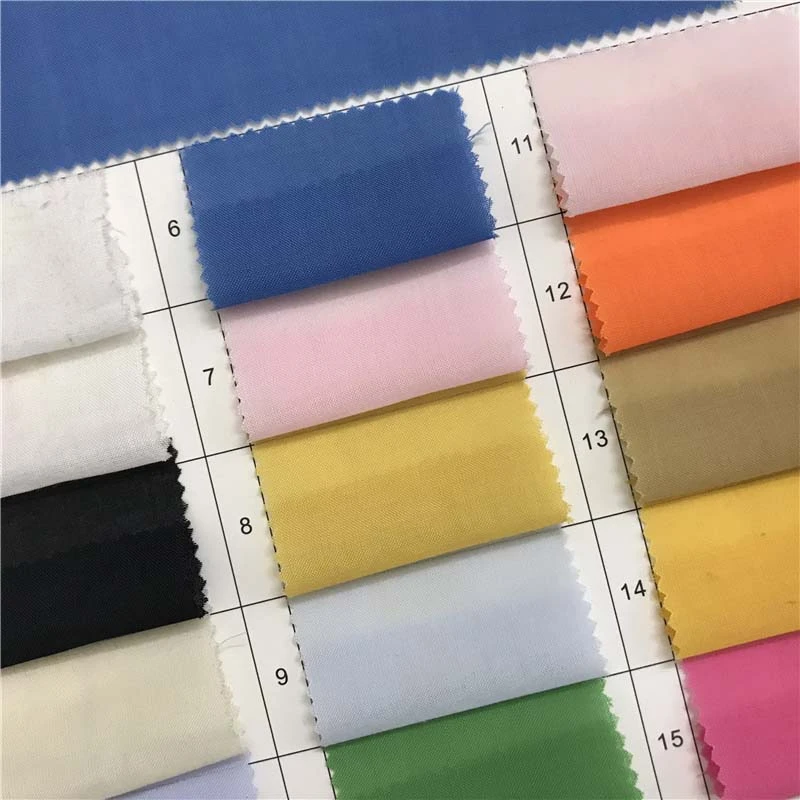 60支精仿棉梭织面料50个颜色现货供应厂家直销时尚衬衫面料334509