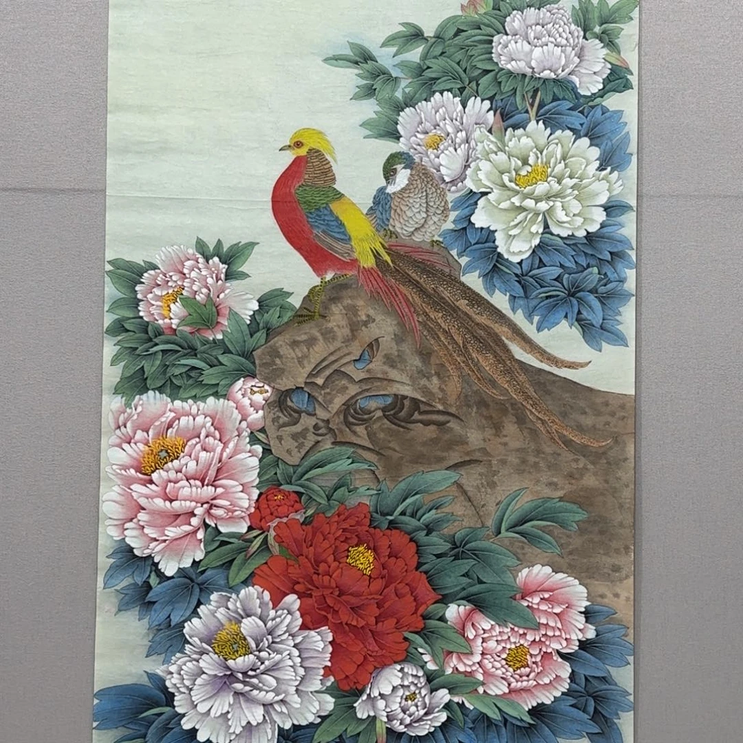 国画精品工笔牡丹贾敏