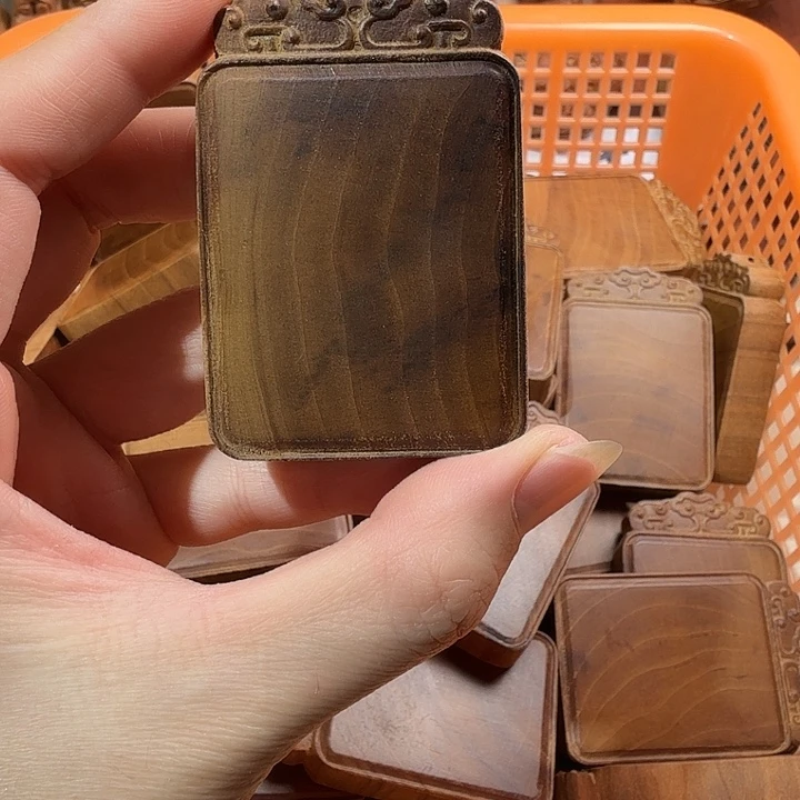 檀香木印度老山檀香黑肉老料双面如意461无事牌微瑕