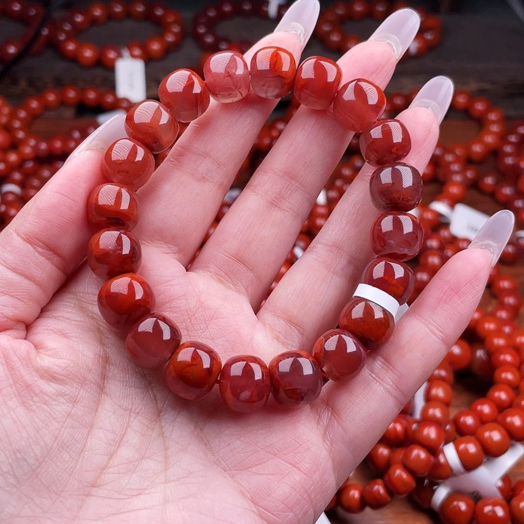 南红玛瑙未镶嵌瓦西手串11mm
