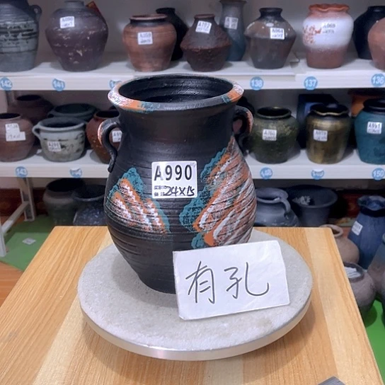 红陶手工制作工艺花盆