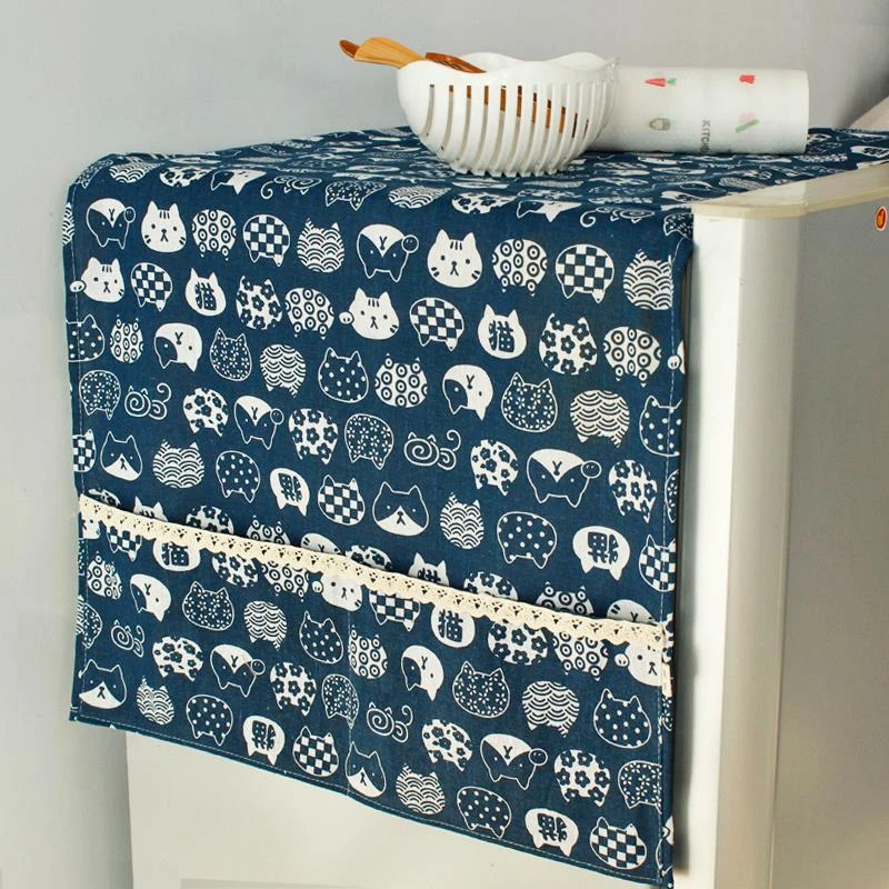 日式和风冰箱防尘罩盖布洗衣机防尘布双门单开门冰箱罩盖巾布艺