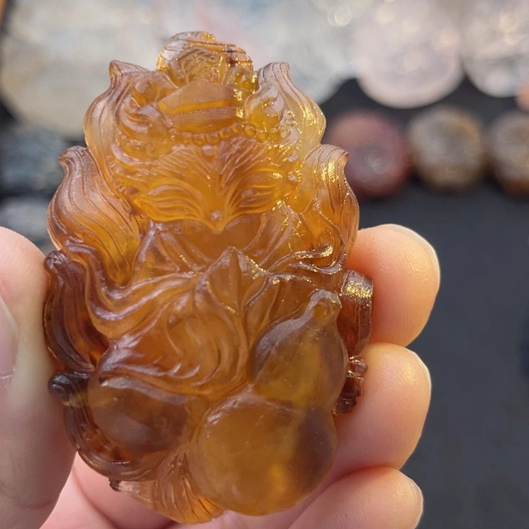 水晶颈饰未镶嵌N****s胶花葫芦九尾