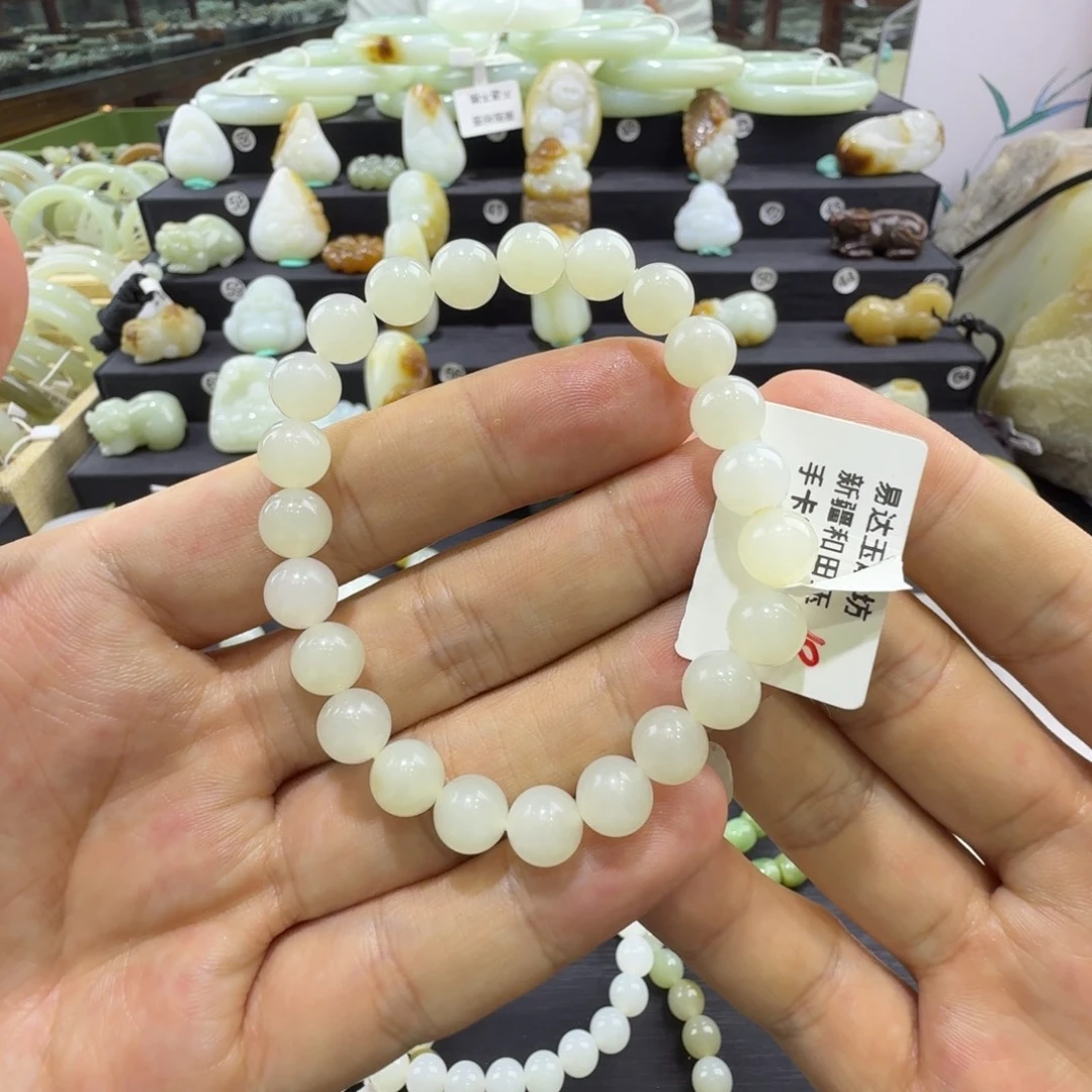 和田玉未镶嵌手串新疆和田玉手串卡8