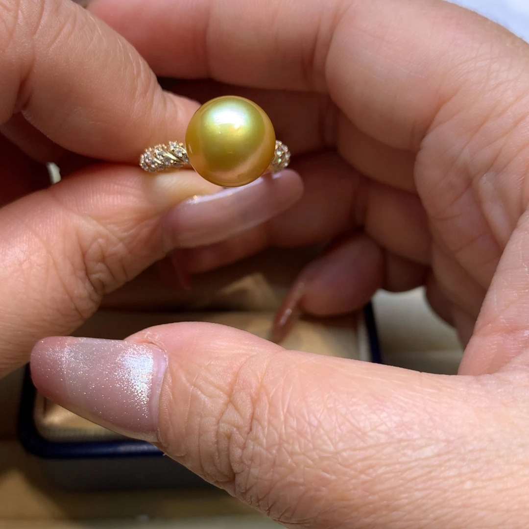 银S925镶嵌戒指海水珍珠