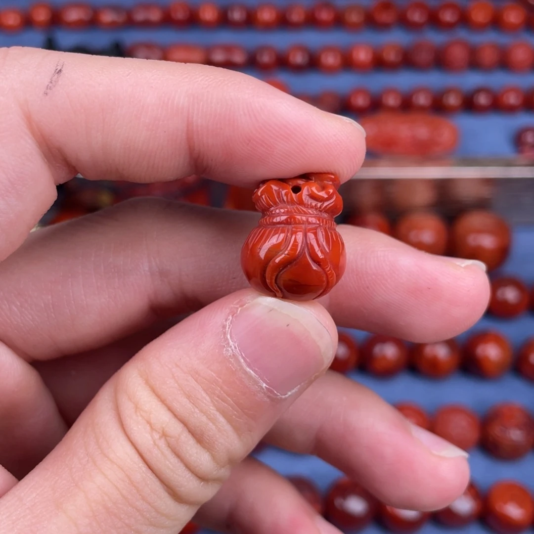 南红玛瑙未镶嵌其他17mm瓦西玫红原矿配饰