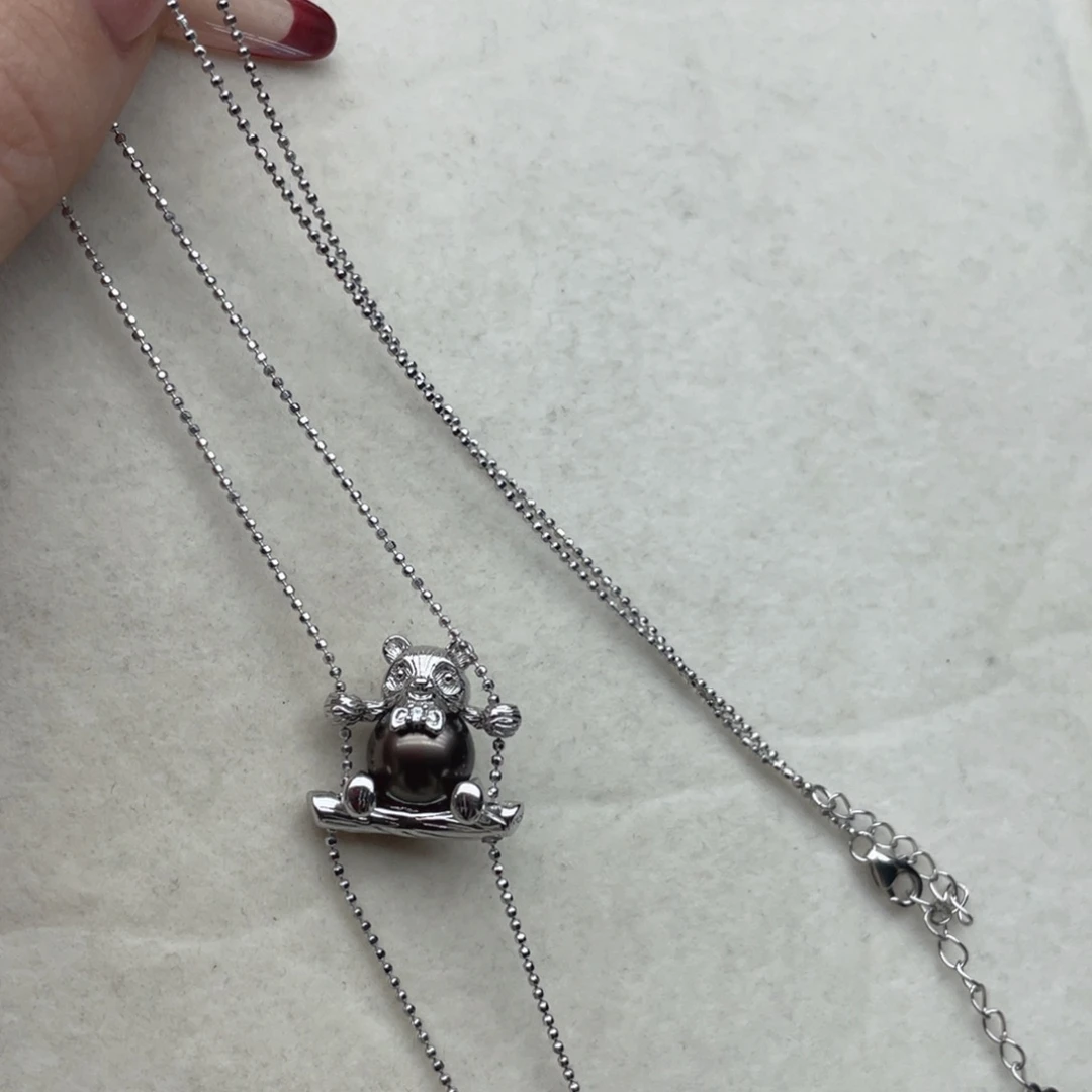 银S925镶嵌海水珍珠颈饰F76