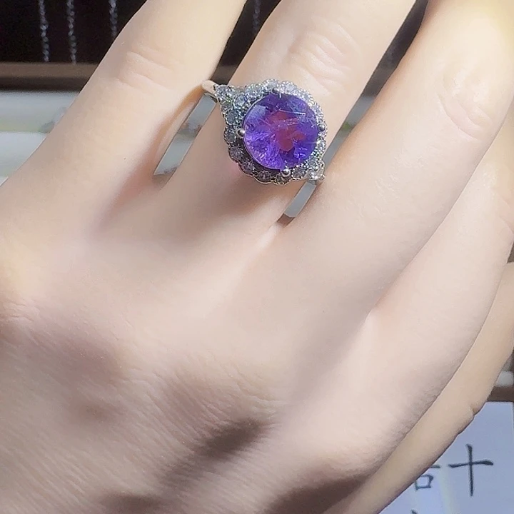 戒指银S925镶嵌紫晶