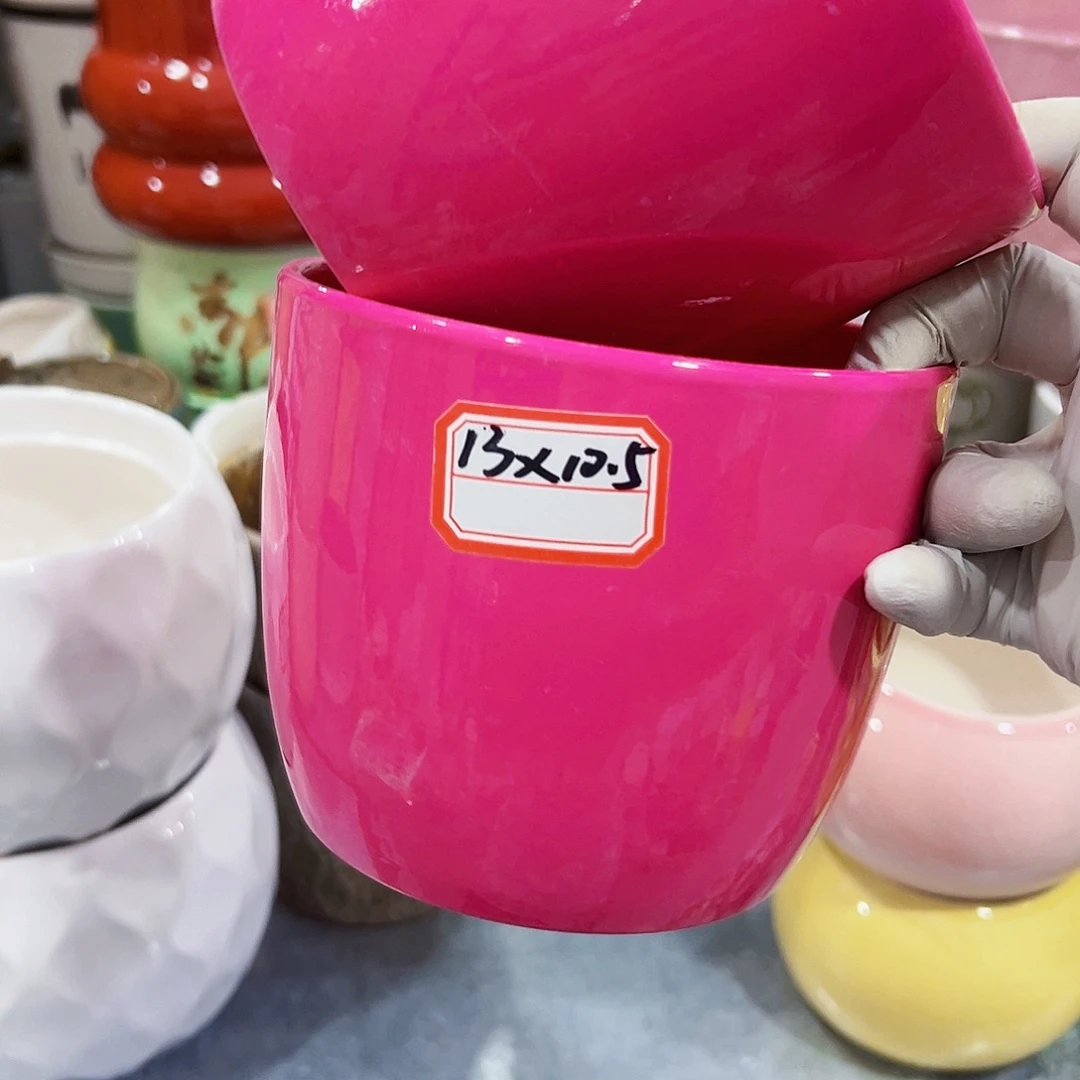 有孔，外贸尾单陶瓷花盆凑单10米包邮