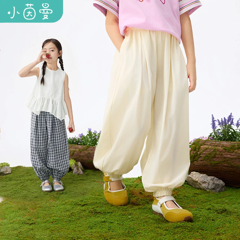 【IP兔】小茵曼女童蓬蓬裤子轻薄透气25秋中大童休闲裤GO3852514