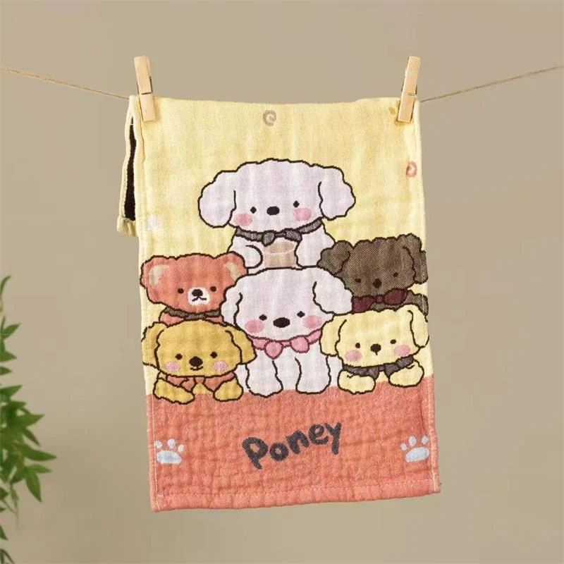 【超级红】卡通纱布童巾（四条装）