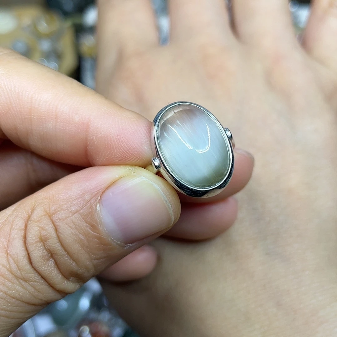 【闪购商品】银S925镶嵌珠宝半成品水晶戒指