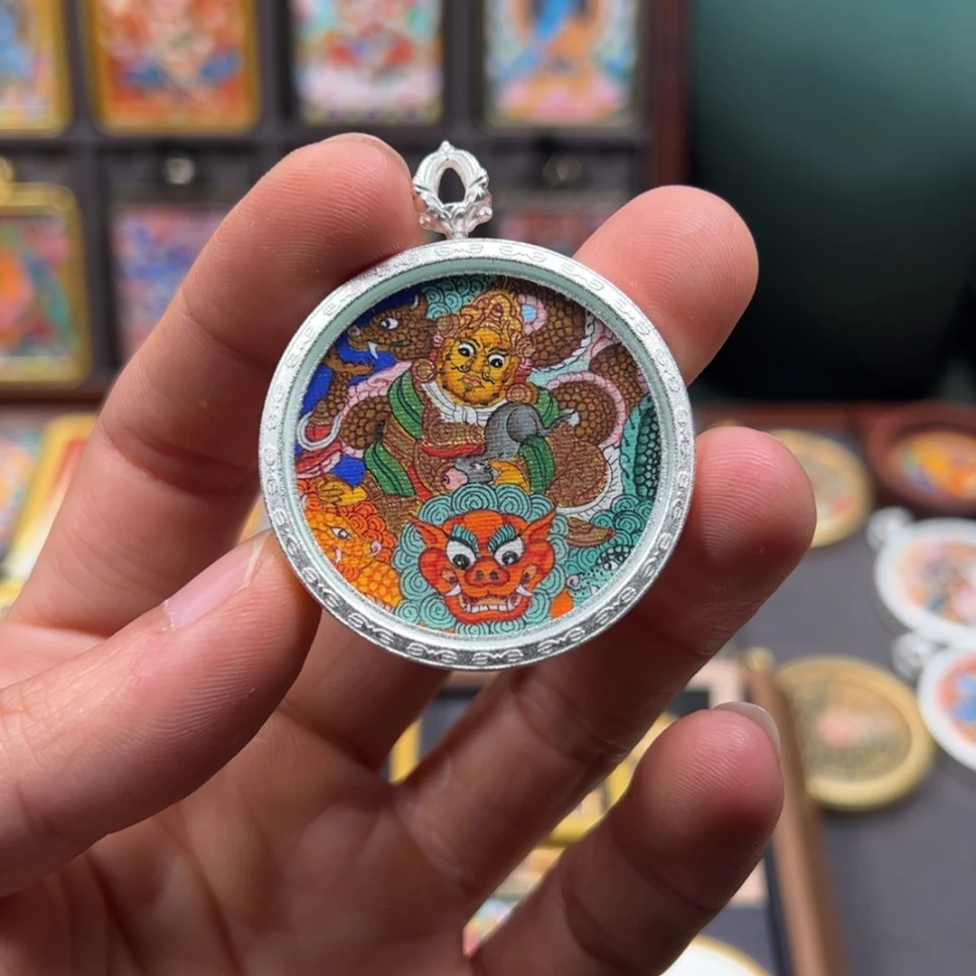 吊坠俗**黄cc纯手绘唐卡